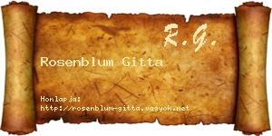 Rosenblum Gitta névjegykártya